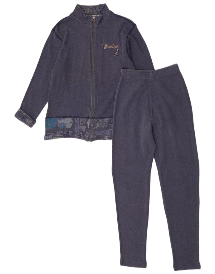 LOTTO Womens Graphic Full Tracksuit UK 10 Small  Navy Blue Geometric