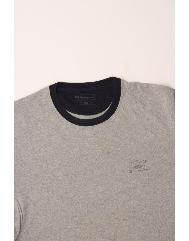 CHAMPION Mens Graphic T-Shirt Top 2XL Grey Cotton Vintage Champion and Second-Hand Champion from Messina Hembry 