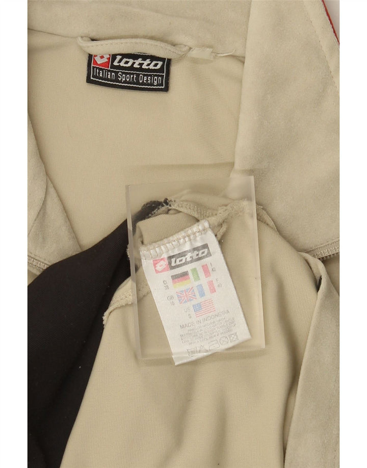 LOTTO Womens Oversized Tracksuit Top Jacket UK 10 Small Beige Colourblock