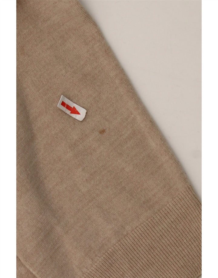 Marks & Spencer Mens Regular Fit V-Neck Jumper Sweater 2XL Beige Acrylic