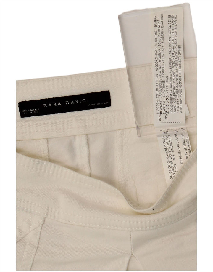 Zara Womens A-Line Skirt Medium W28  White Cotton