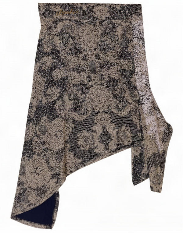 Desigual Womens Asymmetrical Skirt Large W32 Navy Blue Paisley