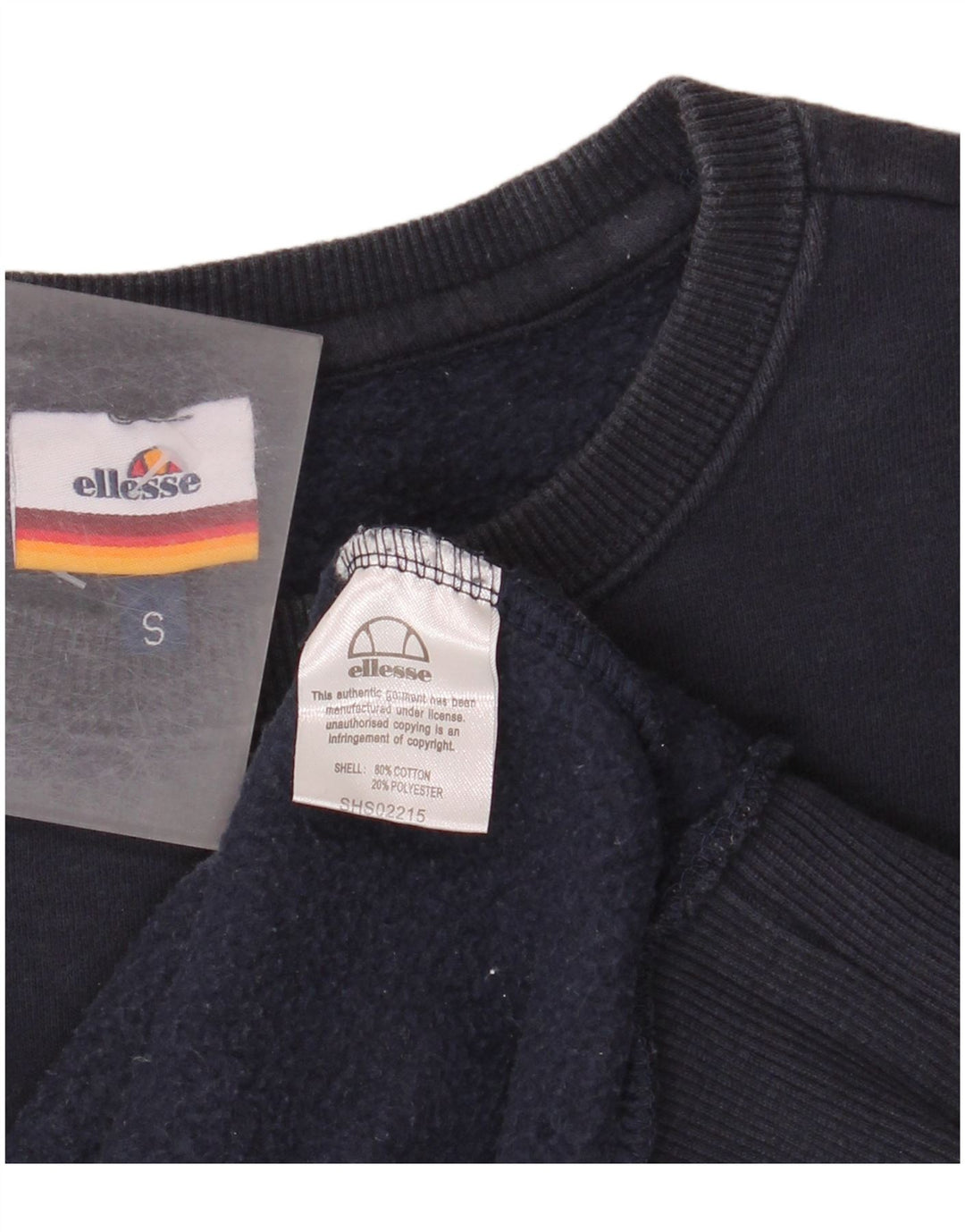 Ellesse Mens Sweatshirt Jumper Small Navy Blue Cotton