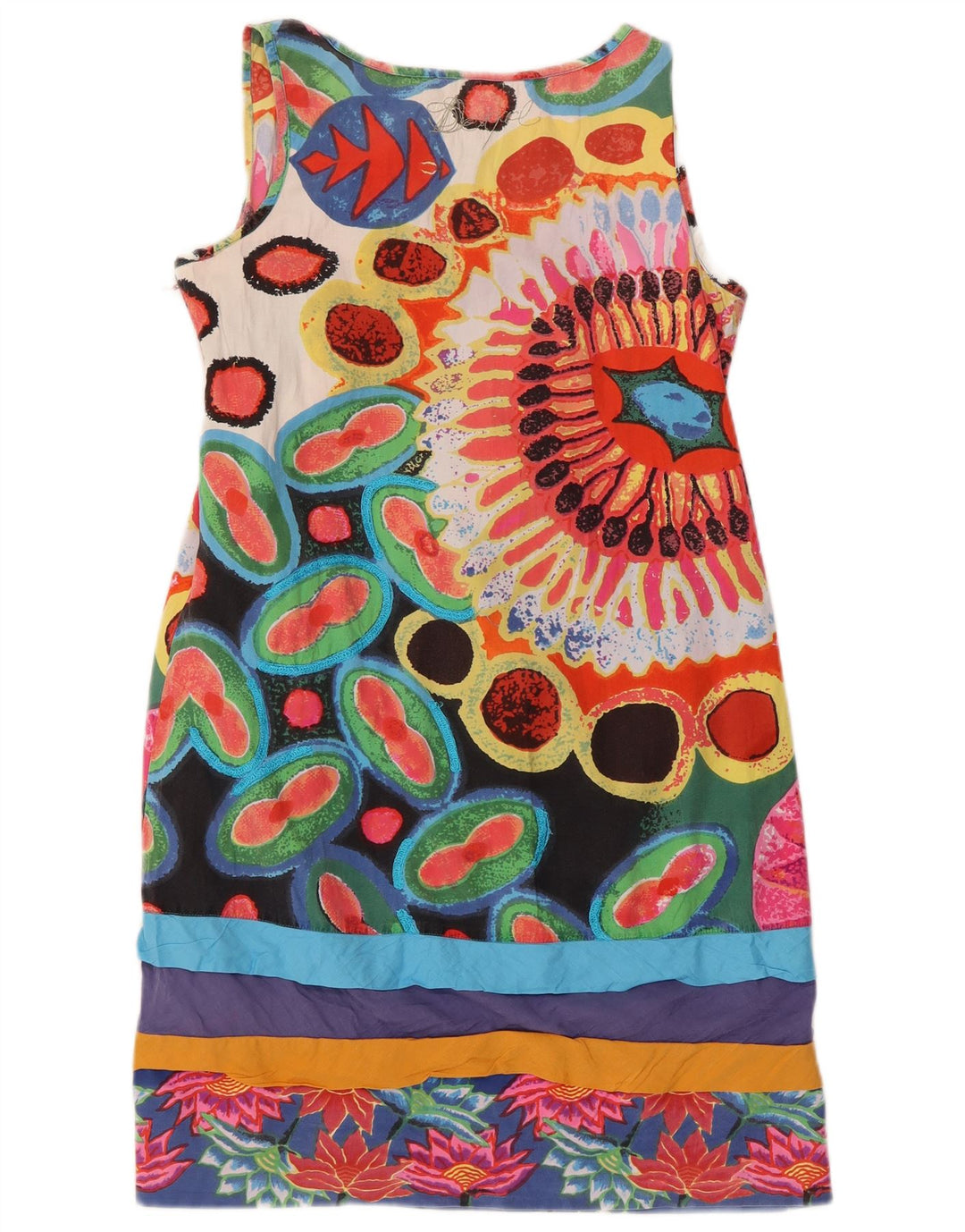 Desigual Womens Graphic Shift Dress EU 40 Medium Multicoloured Floral
