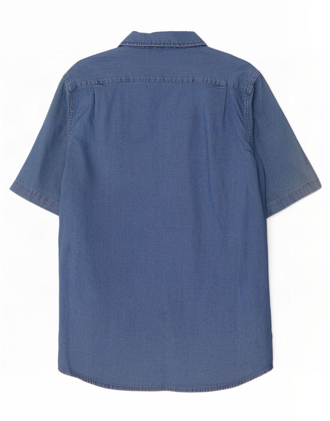 Wrangler Mens Short Sleeve Denim Shirt Medium Blue Cotton