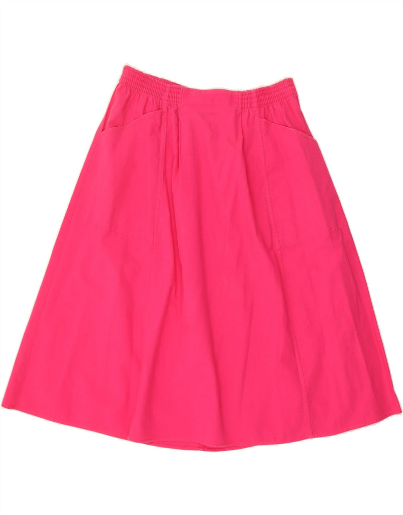 ST MICHAEL Womens A-Line Skirt UK 20 2XL W40 Pink Cotton Vintage St Michael and Second-Hand St Michael from Messina Hembry 