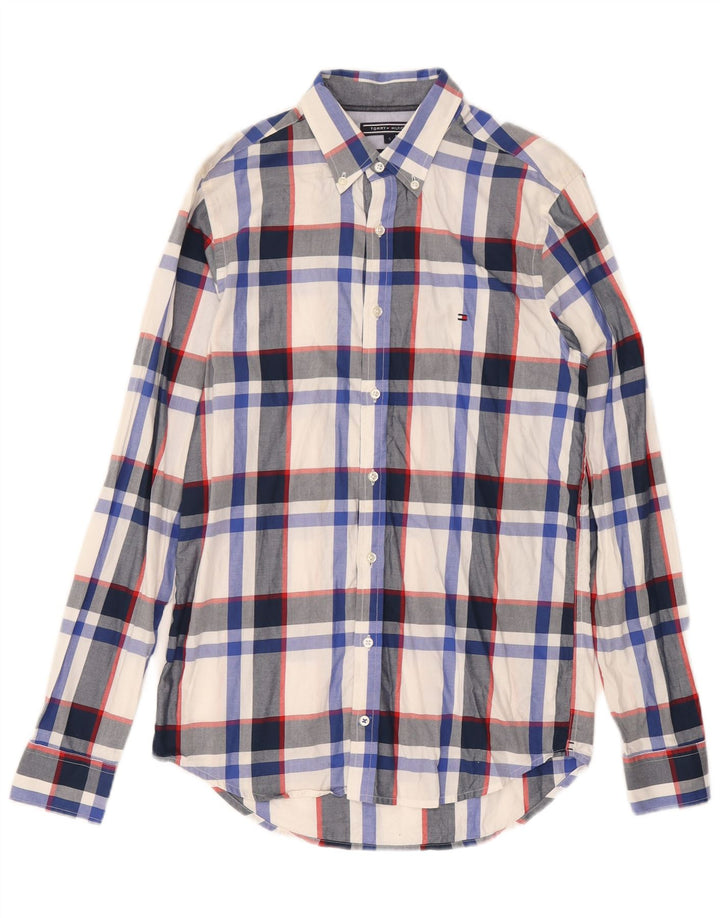 Tommy Hilfiger Mens Slim Fit Shirt Small Multicoloured Check Cotton