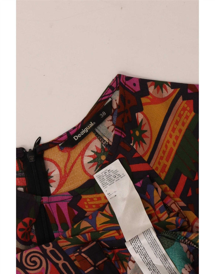 Desigual Womens 3/4 Sleeve Basic Dress EU 38 Medium Multicoloured Bohemian