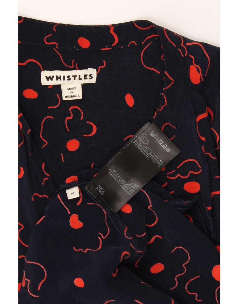 WHISTLES Womens Oversized Basic Dress UK 14 Medium Navy Blue Floral Cupro Vintage Whistles and Second-Hand Whistles from Messina Hembry 