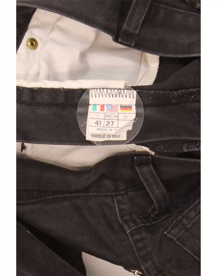 Roccobarocco Womens Tapered Jeans W27 L31 Black Cotton