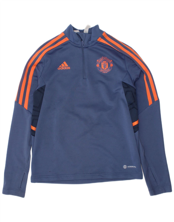 Adidas Boys Manchester United Pullover Tracksuit Top 9-10 Years Blue
