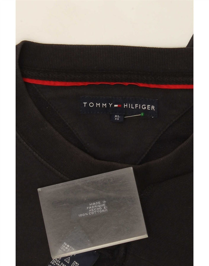Tommy Hilfiger Mens Sweatshirt Jumper XL Black Cotton