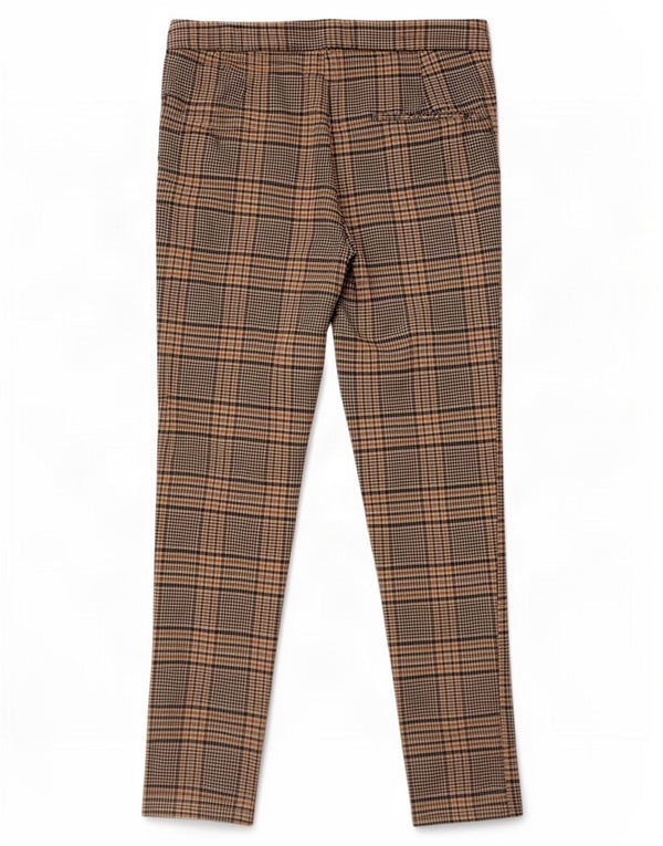Zara Womens Slim Fit Chino Trousers Medium W28 L27 Grey Plaid Viscose