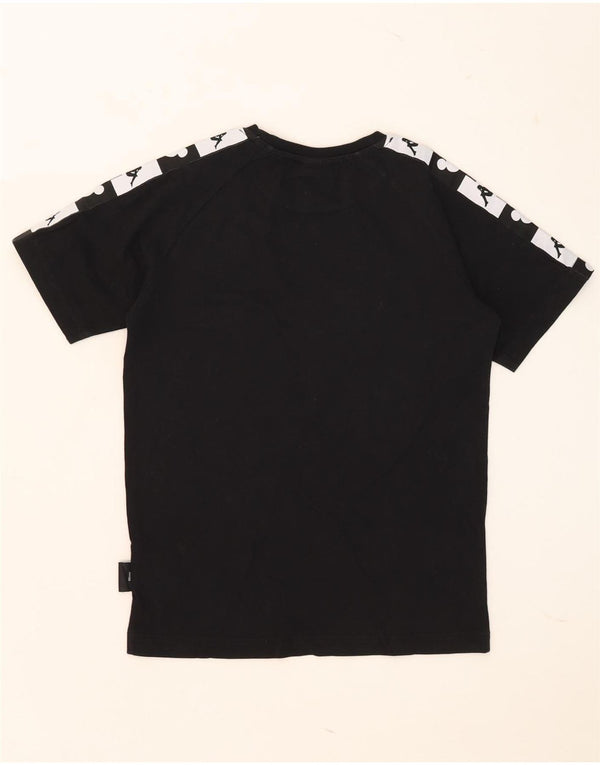 Kappa Mens Graphic T-Shirt Top XS Black Colourblock Cotton