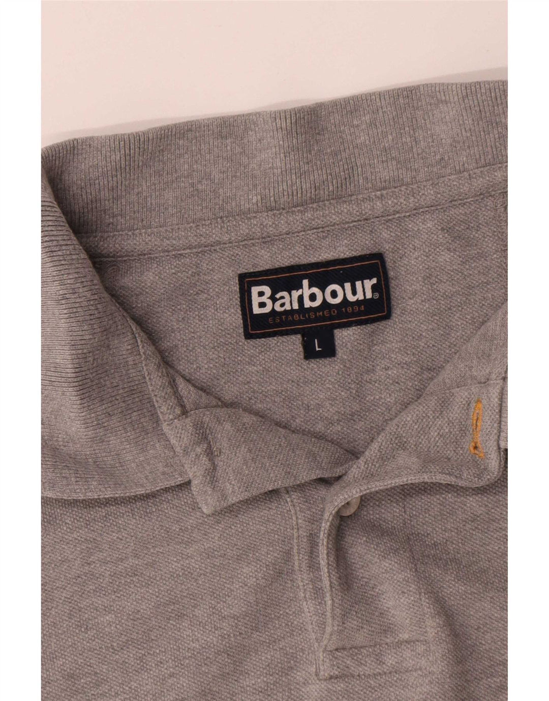 Barbour Mens Polo Shirt Large Grey Cotton