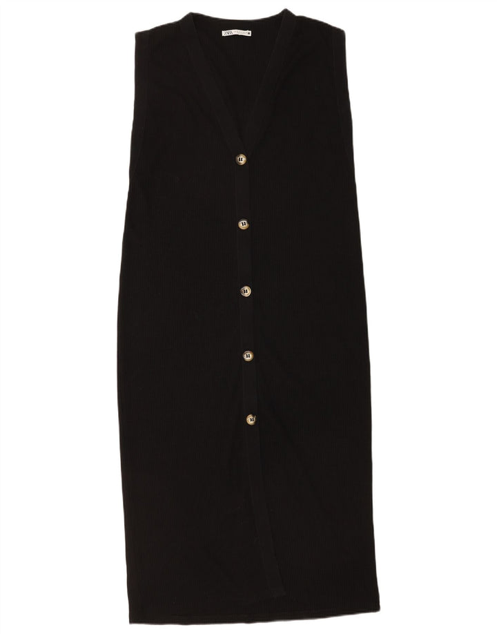 Zara Womens Sleeveless Shift Dress UK 14 Medium Black