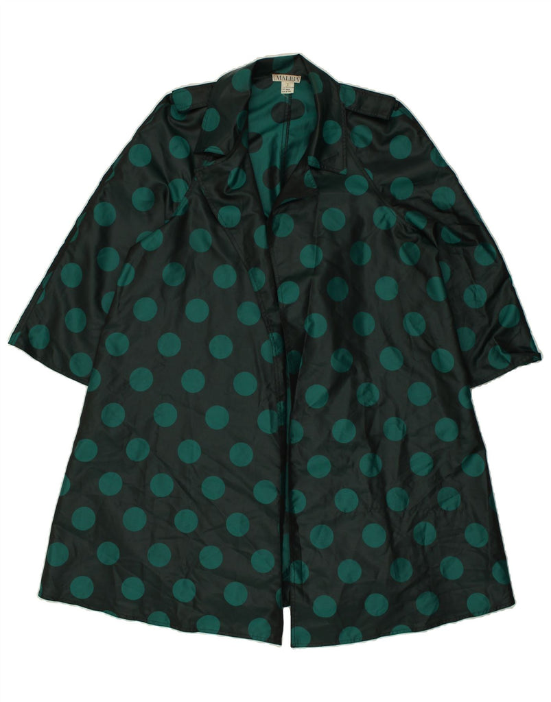 VINTAGE Womens Oversized Overcoat US 2 XS Green Polka Dot Polyamide | Vintage Vintage | Thrift | Second-Hand Vintage | Used Clothing | Messina Hembry 