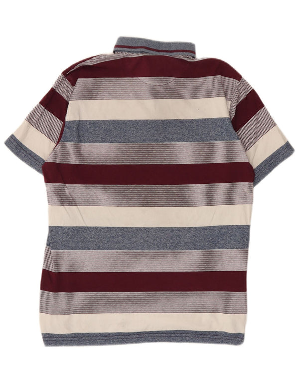 Pierre Cardin Mens Polo Shirt Medium Multicoloured Striped Cotton
