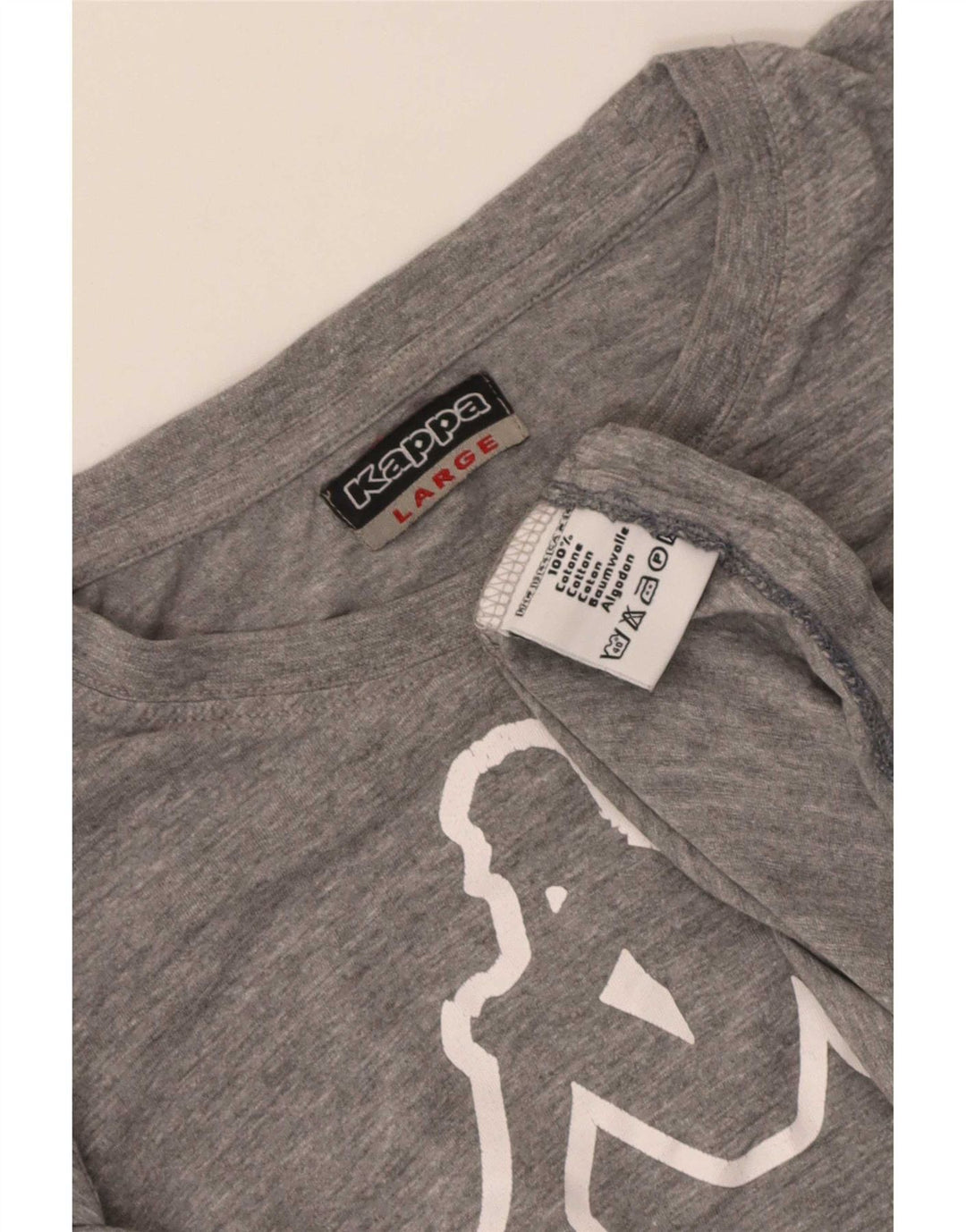 Kappa Mens Graphic T-Shirt Top Large Grey Flecked Cotton