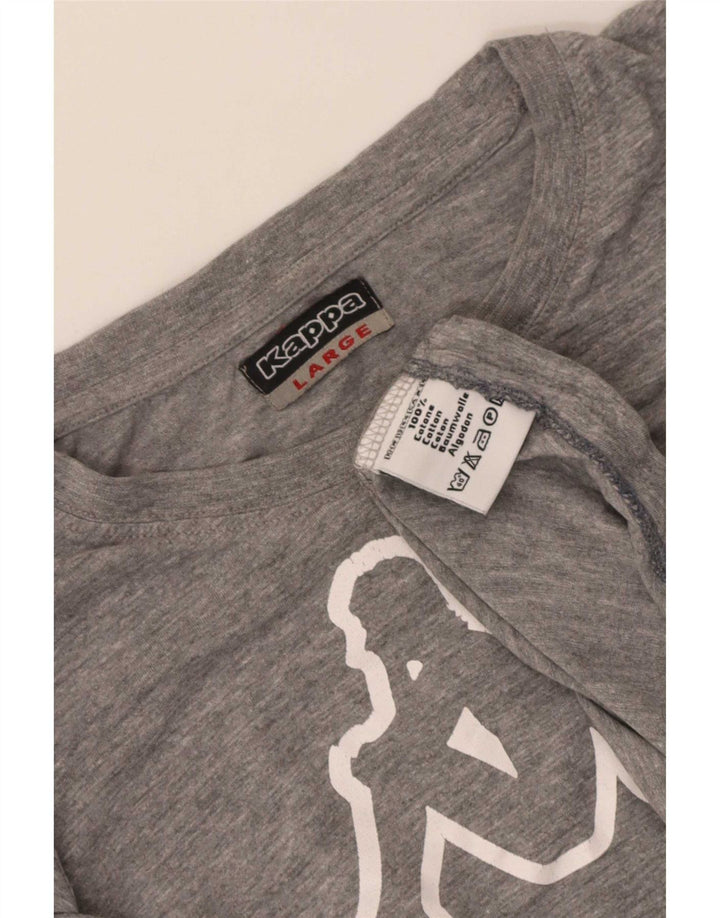 Kappa Mens Graphic T-Shirt Top Large Grey Flecked Cotton