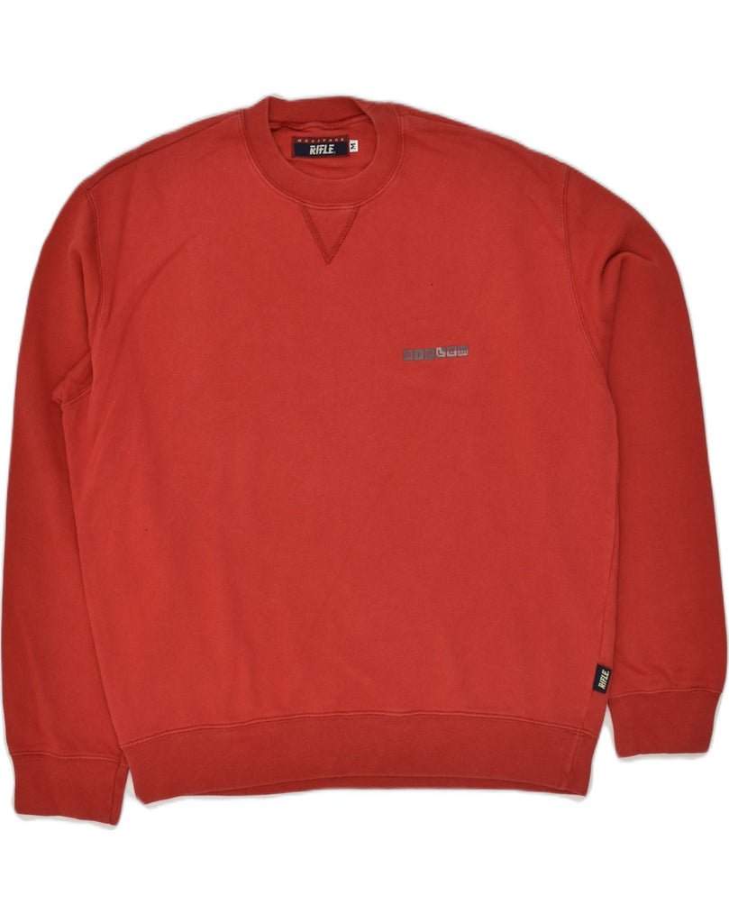 RIFLE Mens Sweatshirt Jumper Medium Red Cotton | Vintage Rifle | Thrift | Second-Hand Rifle | Used Clothing | Messina Hembry 