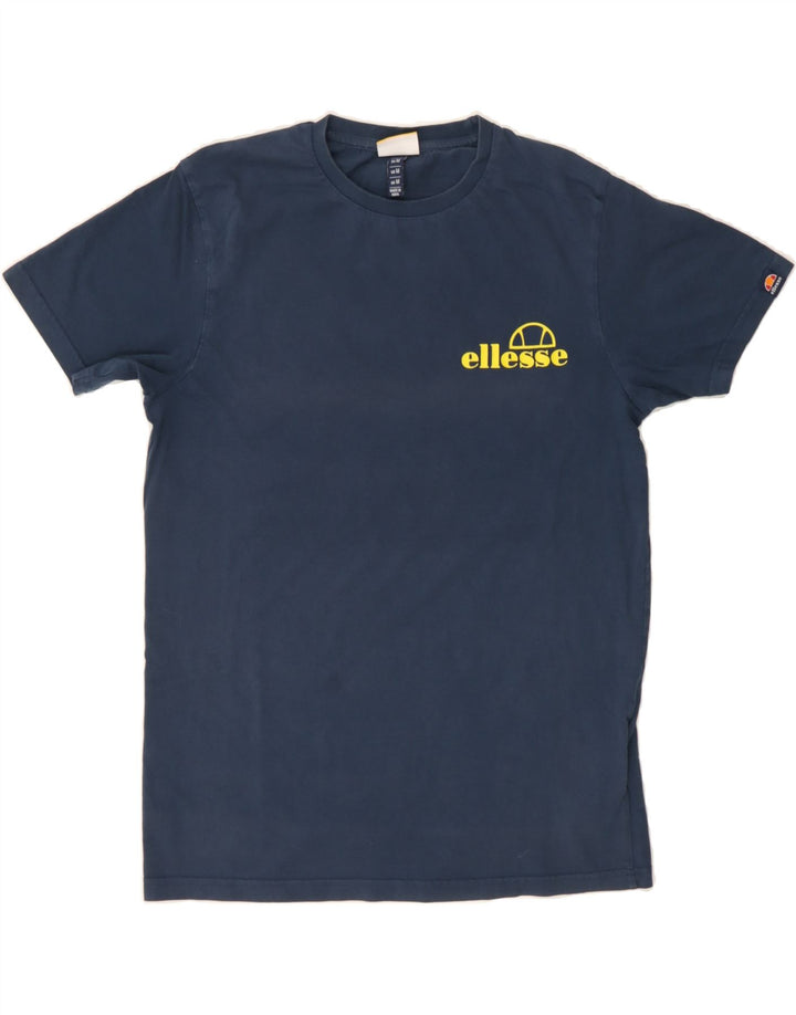 ELLESSE Mens Graphic T-Shirt Top Medium Navy Blue Cotton Vintage Ellesse and Second-Hand Ellesse from Messina Hembry 
