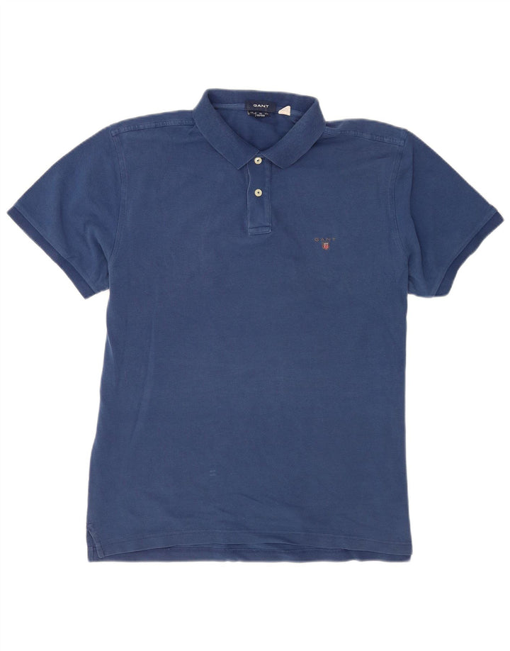 Gant Mens Regular Fit Polo Shirt XL Navy Blue Cotton