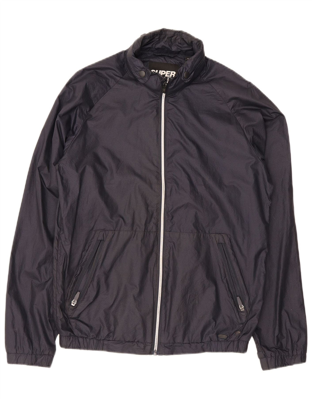 Superdry Mens Rain Jacket UK 34 XS Navy Blue Nylon