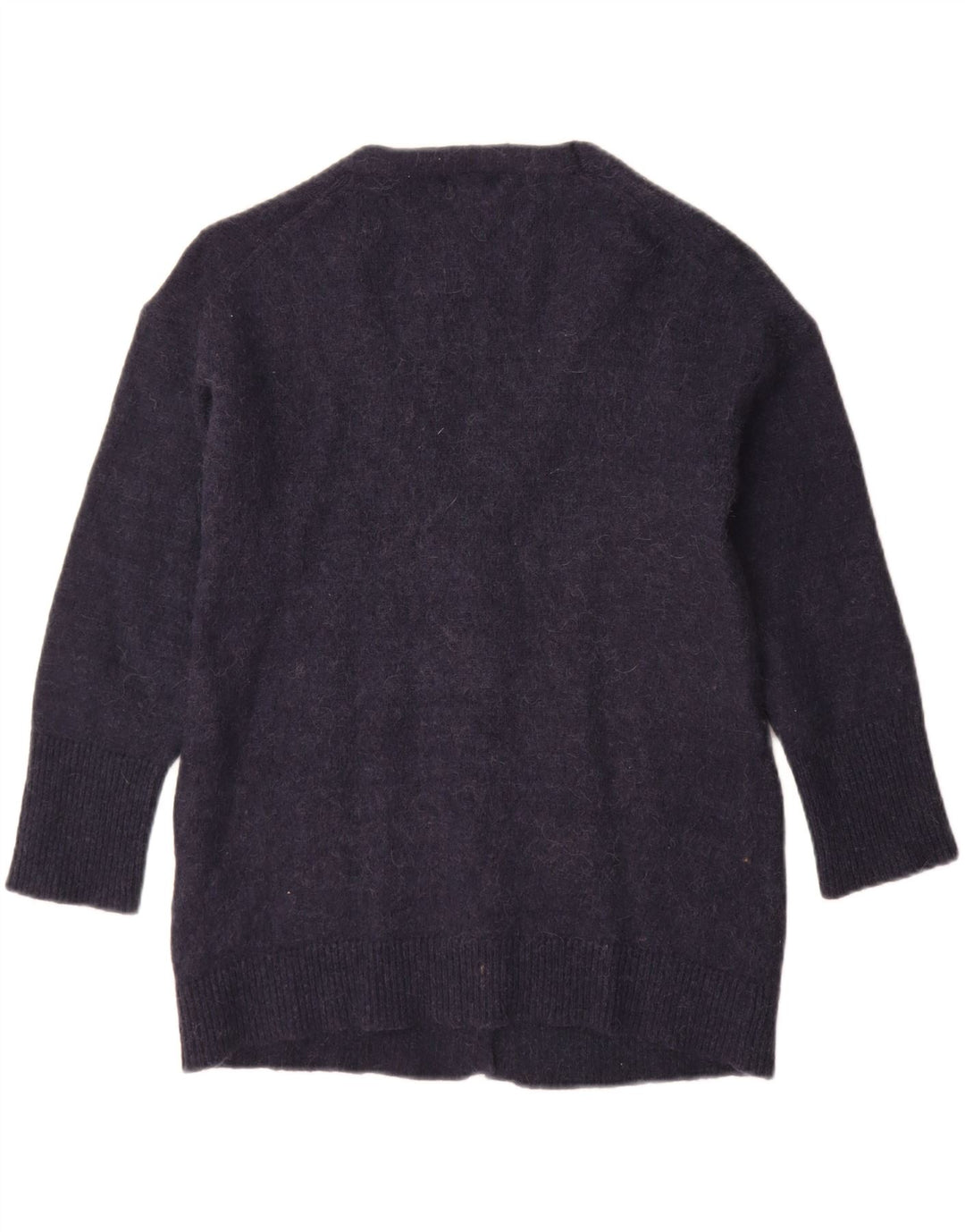Massimo Dutti Womens Cardigan Sweater UK 10 Small Navy Blue Polyamide