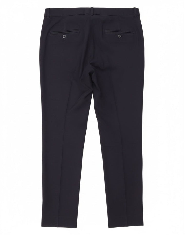Zara Womens Slim Suit Trousers Large W33 L30 Navy Blue
