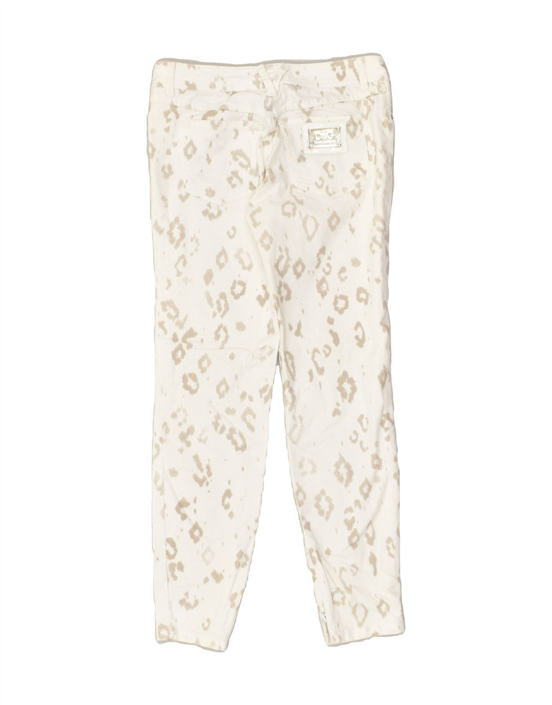 DOLCE & GABBANA Womens Slim Casual Trousers W28 L27 White Animal Print | Vintage Dolce & Gabbana | Thrift | Second-Hand Dolce & Gabbana | Used Clothing | Messina Hembry 