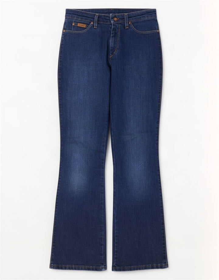 Wrangler Womens Curve Flared Jeans W30 L32 Blue Cotton