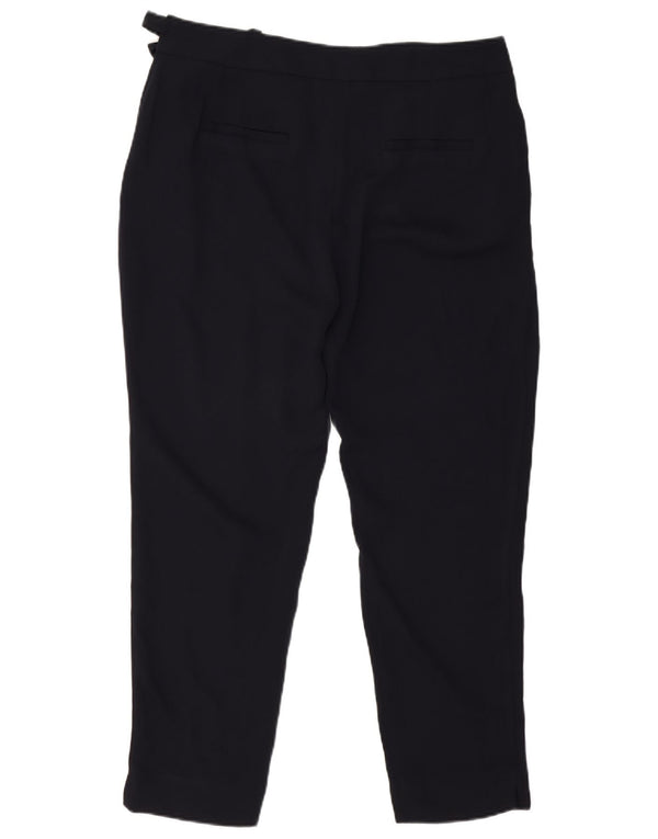 Zara Womens Tapered Chino Trousers Large W30 L27 Navy Blue Polyester