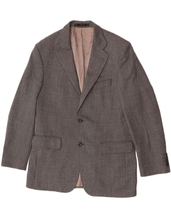 Marks & Spencer Mens 2 Button Blazer Jacket UK 40 Medium Grey New Wool