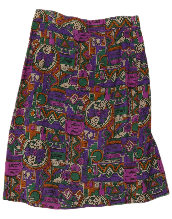 Vintage Womens Wrap Skirt W28 Medium Multicoloured Geometric