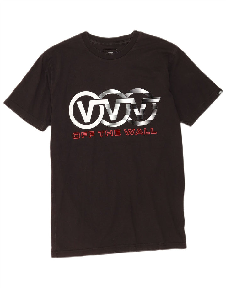 Vans Mens Graphic T-Shirt Top Small Black Cotton