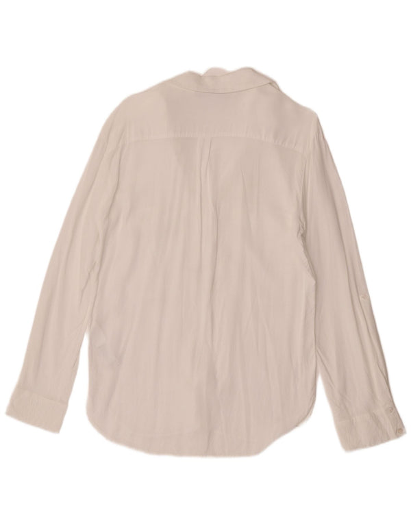 Zara Womens Shirt Blouse UK 12 Medium White Viscose