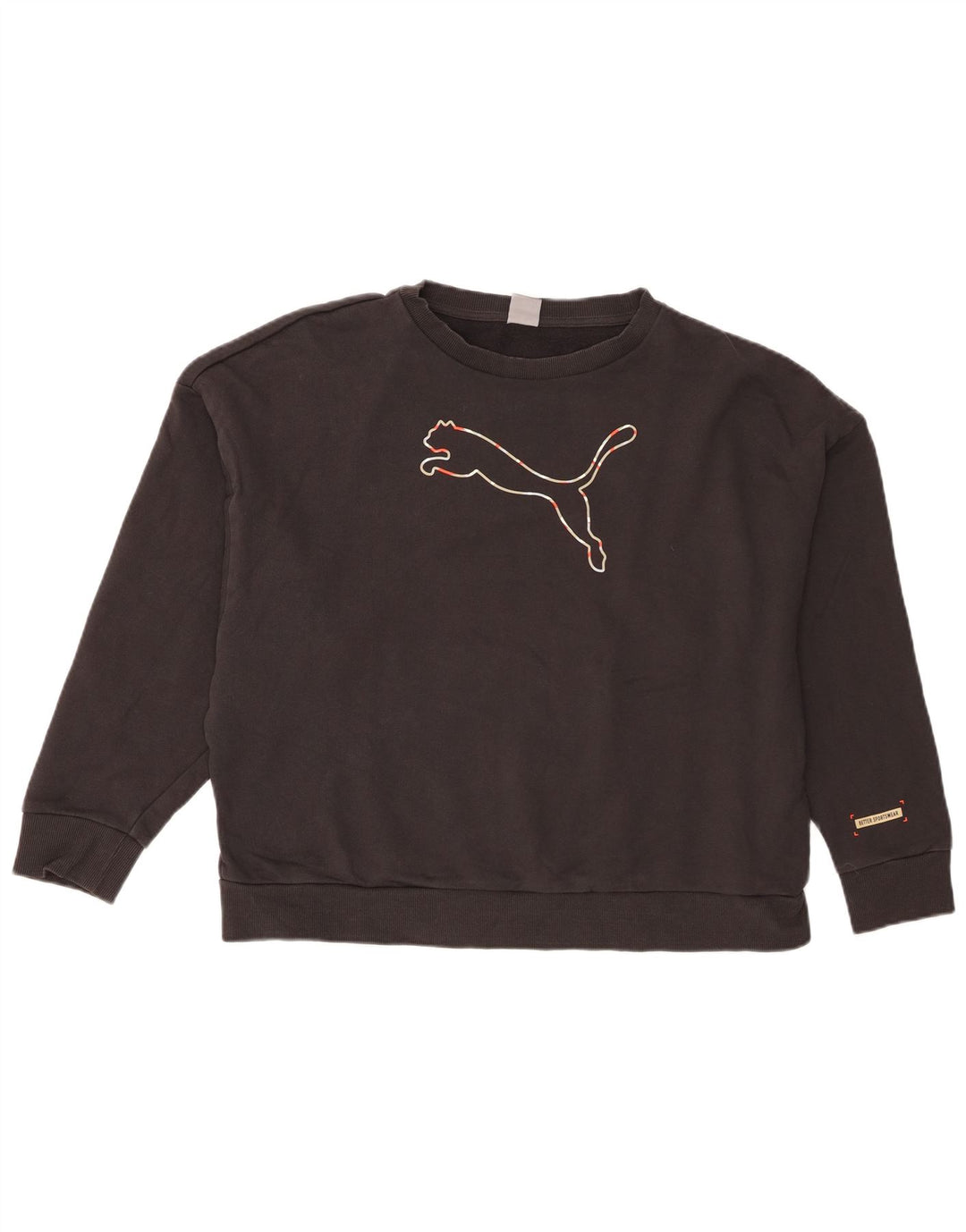 Puma Womens Graphic Sweatshirt Jumper UK 16 Large Black Cotton