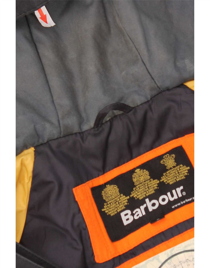 Barbour Mens Hooded Windbreaker Jacket UK 36 Small Navy Blue Polyester