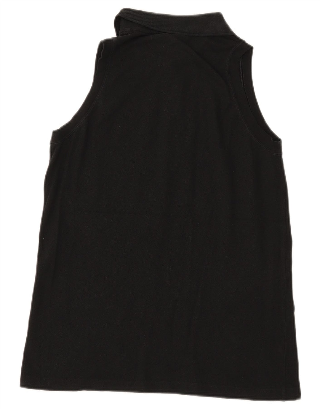 Lacoste Womens Sleeveless Polo Shirt Size 40 Medium Black Cotton