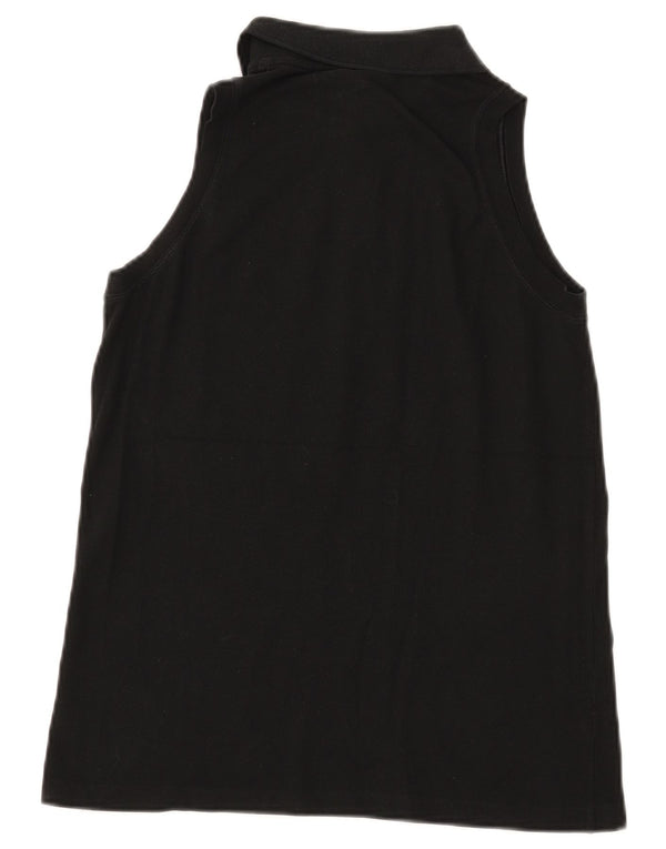 Lacoste Womens Sleeveless Polo Shirt Size 40 Medium Black Cotton