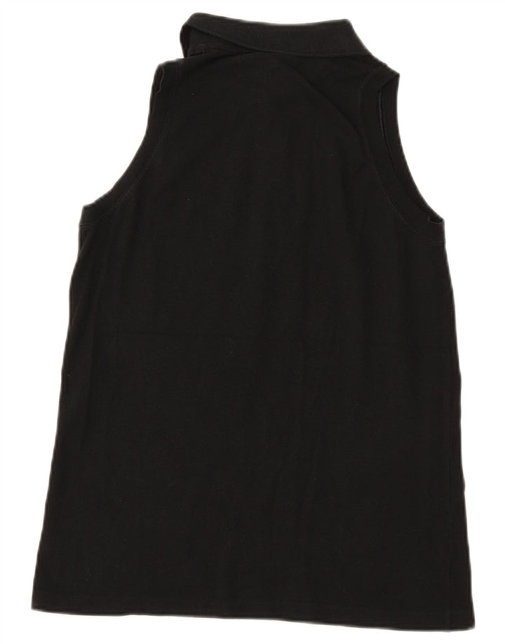 Lacoste Womens Sleeveless Polo Shirt Size 40 Medium Black Cotton