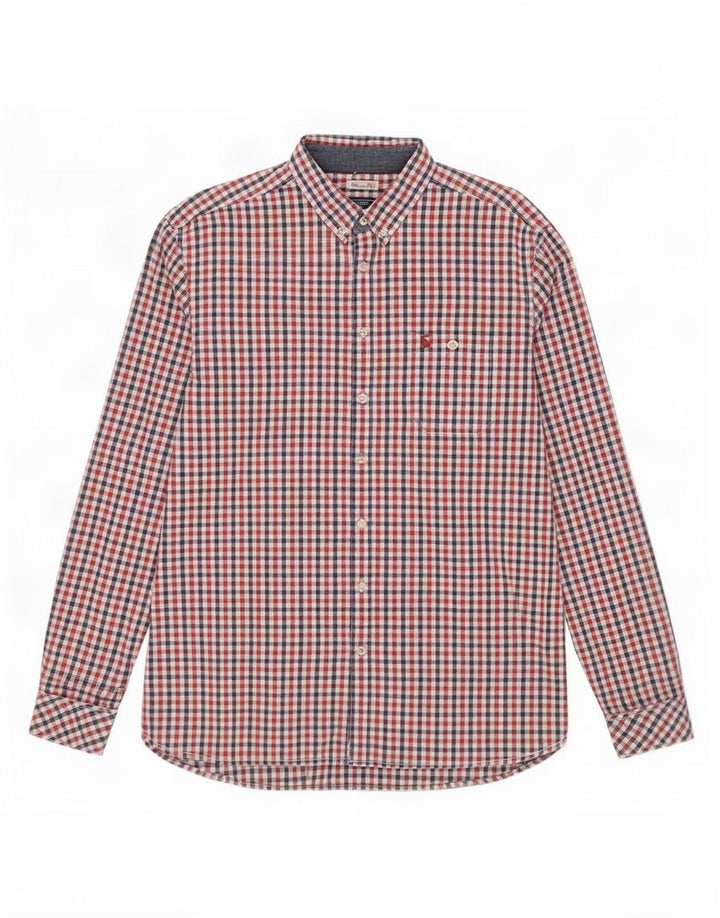 Joules Mens Classic Fit Shirt Large Red Gingham Cotton