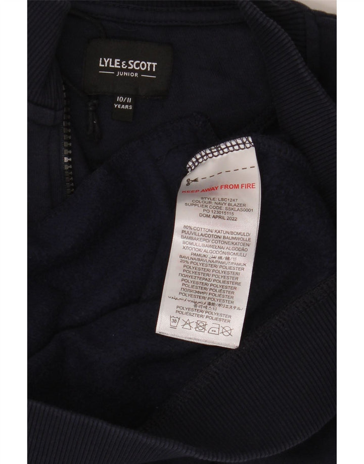 Lyle & Scott Boys Tracksuit Top Jacket 10-11 Years Navy Blue Cotton