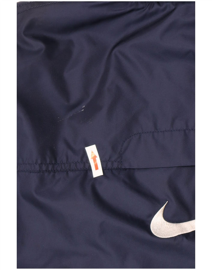 Nike Boys Graphic Hooded Windbreaker Jacket 12-13 Years Large Navy Blue