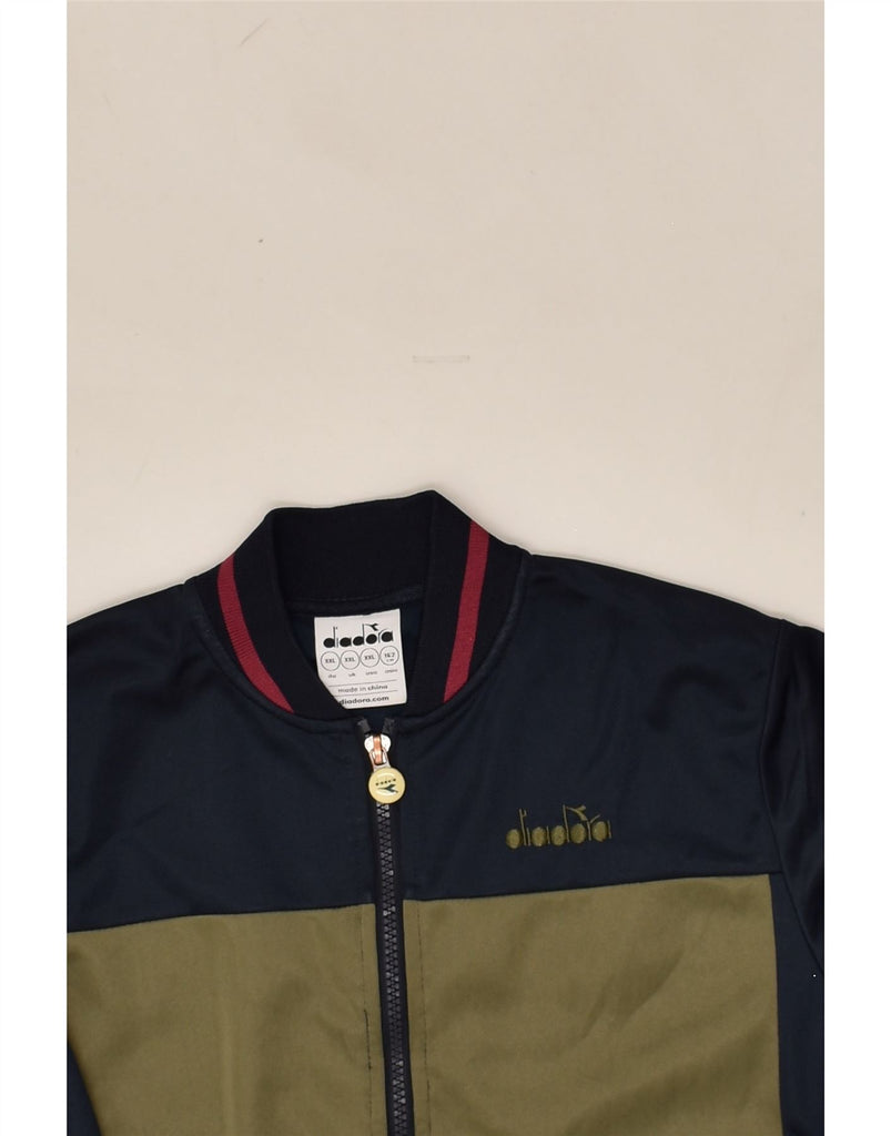 DIADORA Boys Graphic Tracksuit Top Jacket 13-14 Years 2XL Navy Blue | Vintage Diadora | Thrift | Second-Hand Diadora | Used Clothing | Messina Hembry 