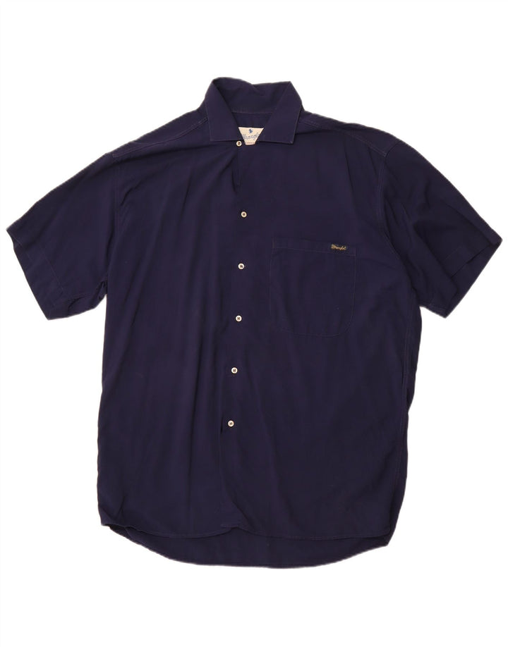 WRANGLER Mens Short Sleeve Shirt Large Navy Blue