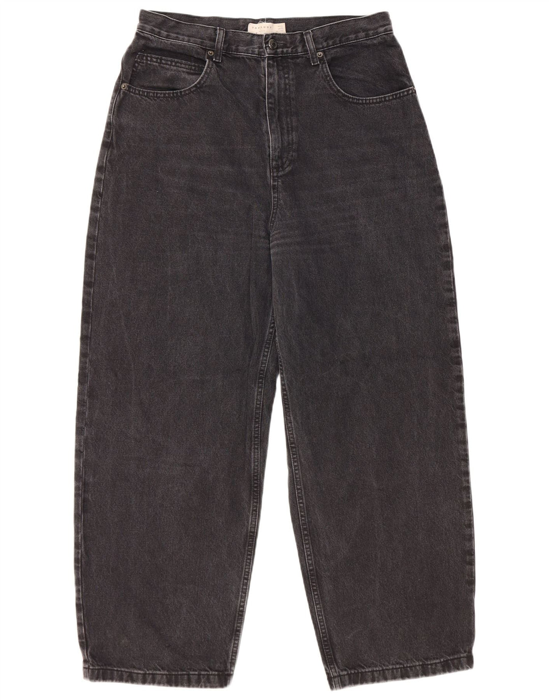 Topshop Womens Baggy Tapered Jeans W32 L30 Black Polyester