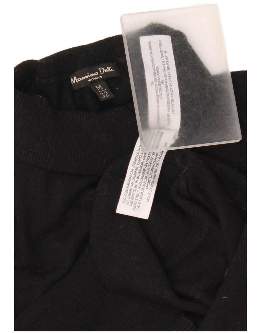 Massimo Dutti Womens Roll Neck Jumper Sweater UK 12 Medium Black