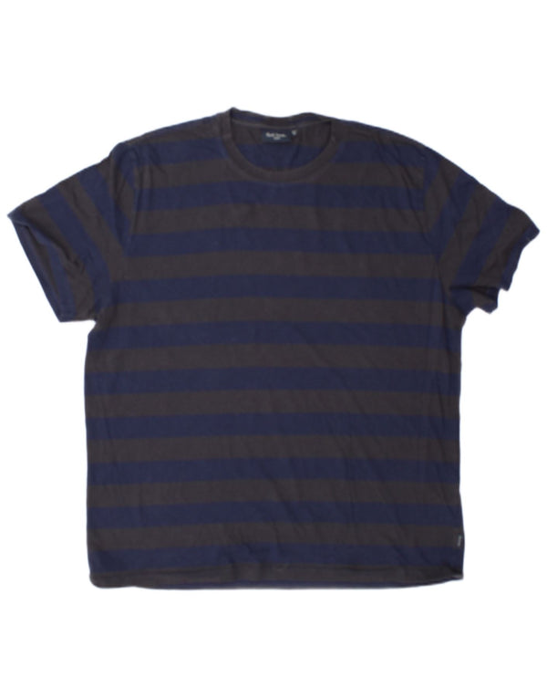 Paul Smith Mens T-Shirt Top XL Blue Striped Cotton